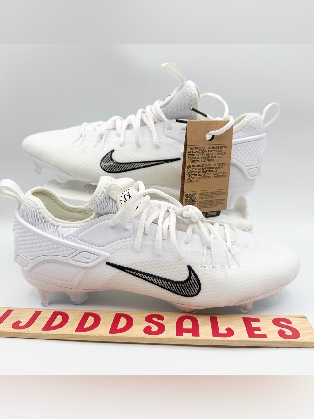 Nike Huarache 9 Elite Low LAX Lacrosse Cleats White Black FD0089-101 Men's Sz 10